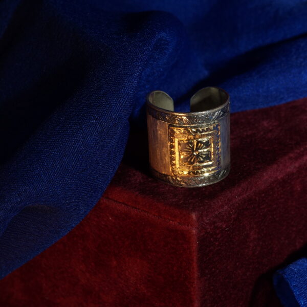 silver and gold ring