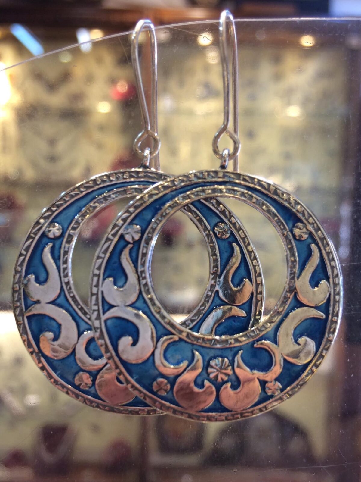 FB26EEB9-9C0D-4827-A819-239925B4441E Blue crescent earrings - Image 1