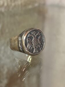 Silver Byzantine eagle ring
