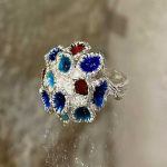 Enamel bouquet ring